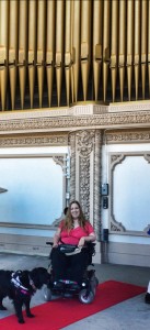 Me on stage after an organ concert; the audience is welcomed to look at the console and pipes.