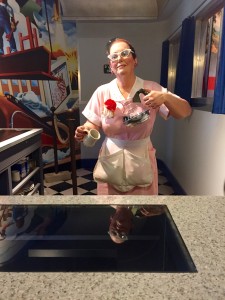 Waitress at the 1950's diner inside the Archway