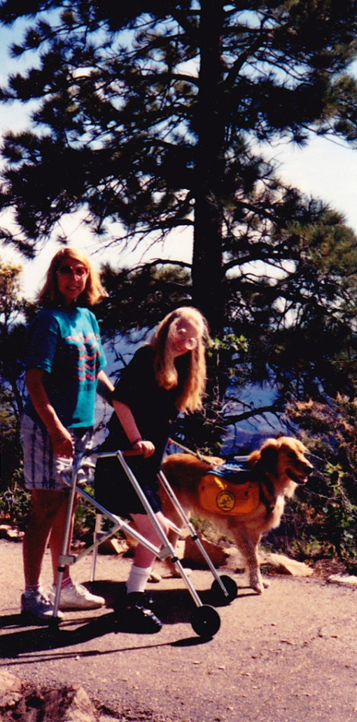 Mom helping me walk at the Grand Canyon, around 1991.