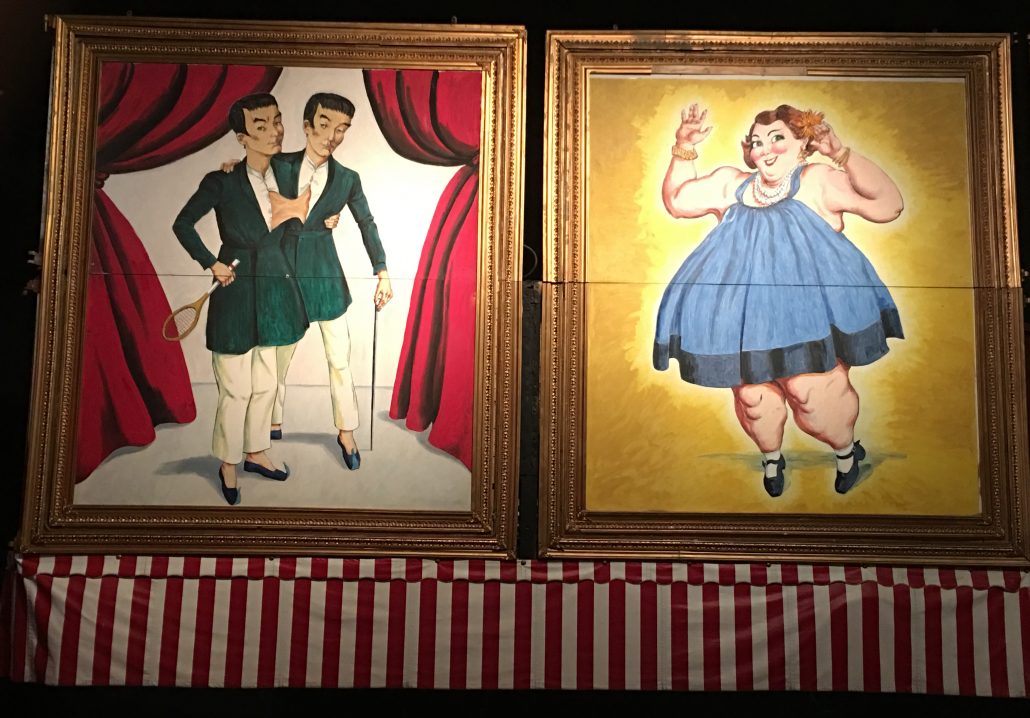 Wheelchair accessible Sarasota, Florida -- vintage freak show art at the Ringling Circus Museum.